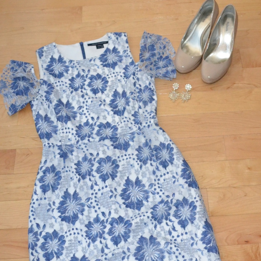 French Connection Cold Shoulder Dress, Size 4, EUC